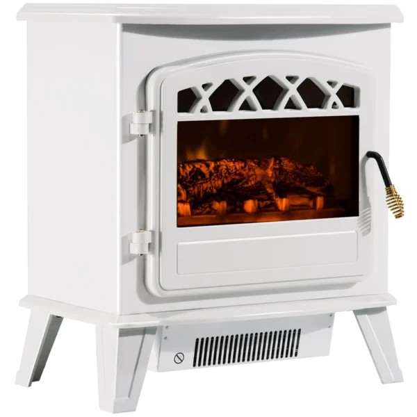 Electric Fireplace with Adjustable Flame Effect Power 925W/1850W 51 × 31 × 56cm White