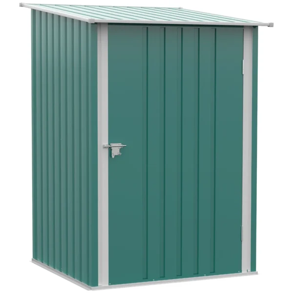 Galvanized Steel Garden Shed with Door, 100x103x160cm, Green