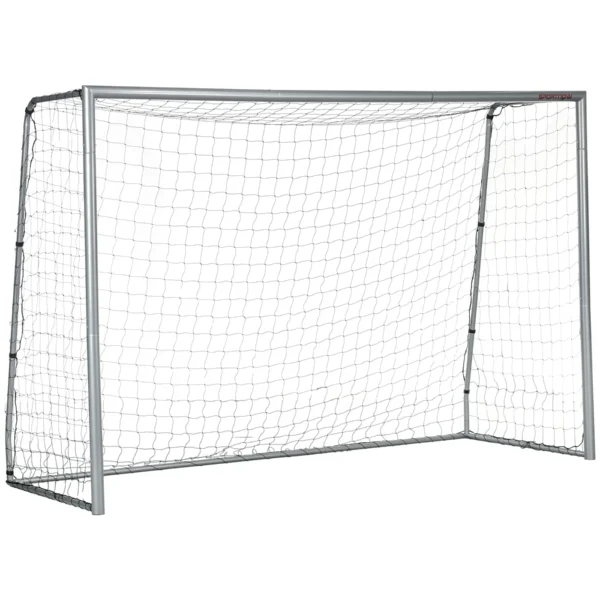 SPORTNOW Grey Football Goal 300x120x200 cm with Screws and Pegs Included, in PE and Metal