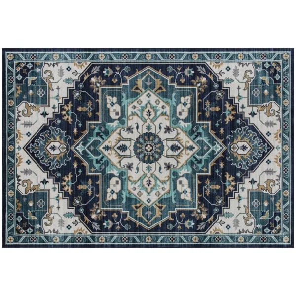 Boho Rug Non-Slip and Washable Short Pile for Living Room and Bedroom, 230x160 cm, Multicolor