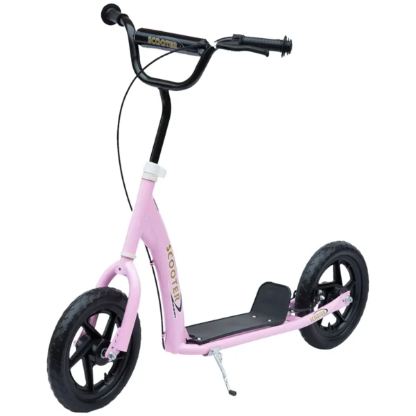 Kids Scooter for 5-12 Years Old with Rear Brake and Adjustable Handlebar, 120x52x80-88 cm, Pink