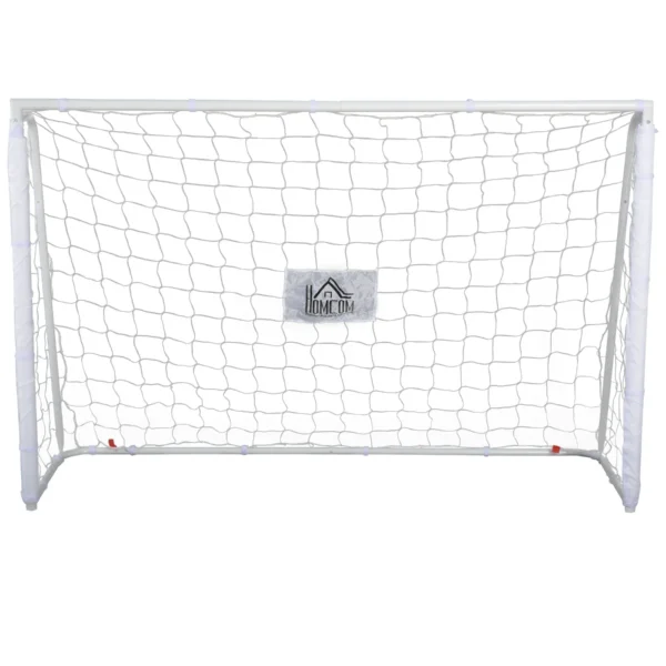 Outdoor Metal Football Goal with Target and Oxford Cloth Posts, 186x62x123 cm, White