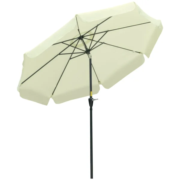 Garden and Terrace Umbrella Ø2.7x2.5 m Round with Tilting Head and UV 50+ Resistant, Beige