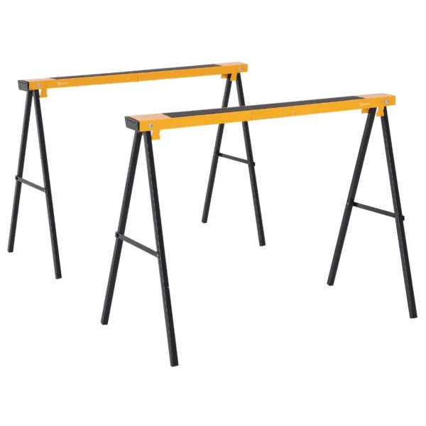 Set of 2 Folding and Portable Work Stands, Non-Slip Rubber Worktop, Max. Load 250kg