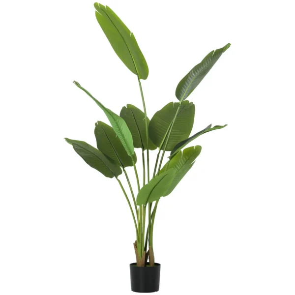 160cm Artificial Plant with 10 Leaves in Green PEVA with Ø16.5x13.5cm Pot
