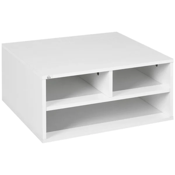 Office Printer Stand with 3 Open Shelves, 2 Levels, 47 x 40 x 22.5 cm, White