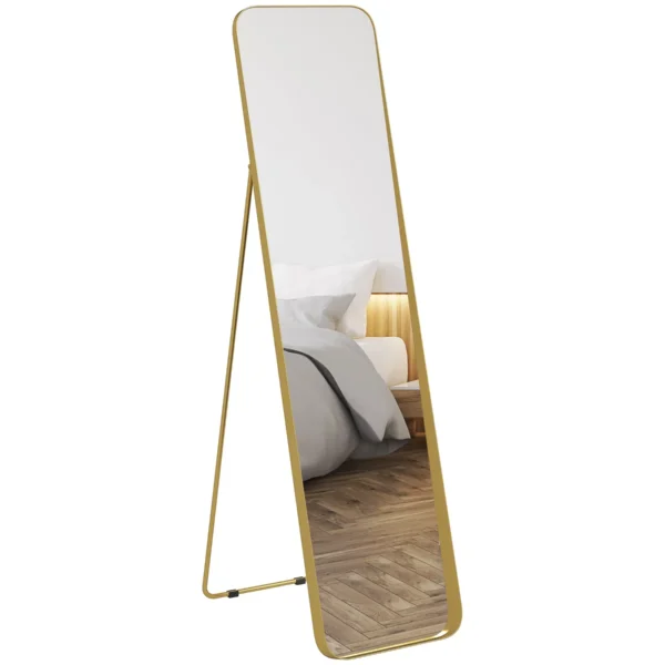 40x160cm Rectangular Full-Length Freestanding Easel Mirror, Gold