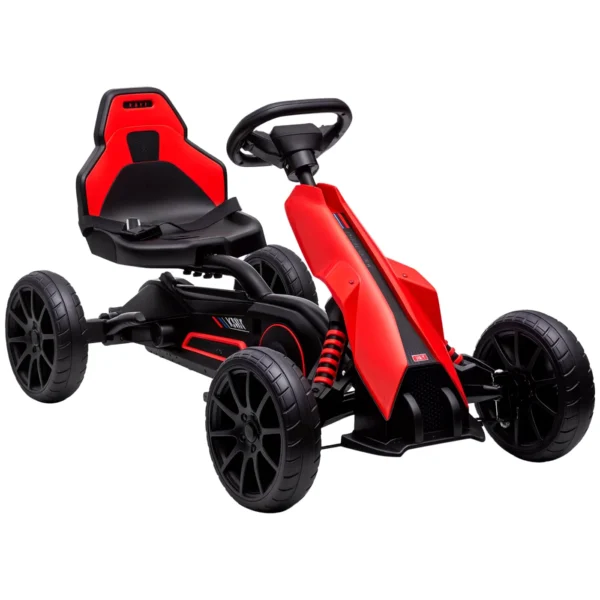 Pedal Go Kart for Kids Ages 3-8 with Adjustable Seat and EVA Wheels, 100x58x58.5 cm, Red and Black