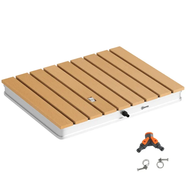 Portable Garden Shower with Height up to 4 m and Adjustable Water Jets, 70x55 cm, Wood