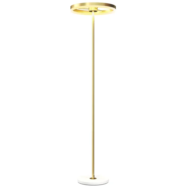 Modern Floor Lamp with Dimmable Light with Foot Switch and 3 Brightness, Gold