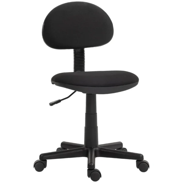 Height Adjustable Swivel Office Chair, Elastic Fabric, Sponge and Steel, 43x51x73-85 cm, Black