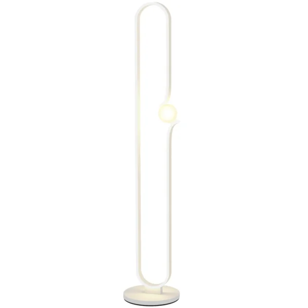 LED Floor Lamp in the Shape of a Musical Note with Adjustable Brightness and Pedal, 28x28x145 cm, White