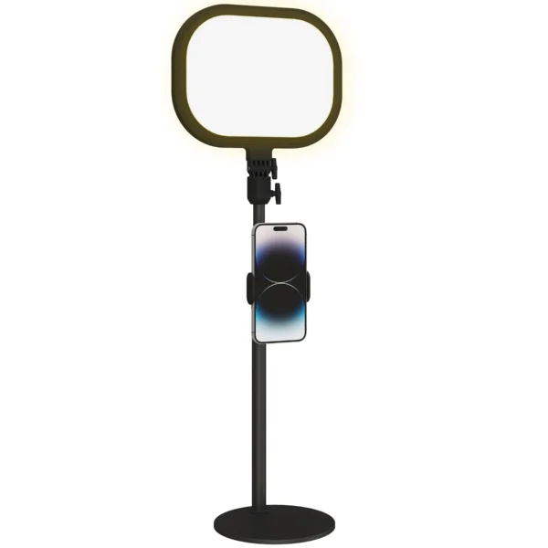 LED Desk Lamp with Phone Holder, 5 Light Colors and 10 Brightness, Black