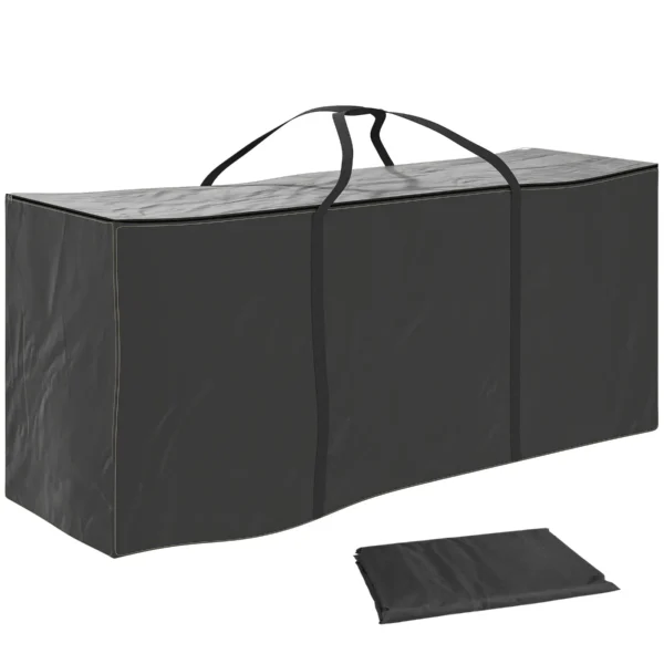 720L Storage Bag with 2 Zippers and Handles, 600D Oxford Fabric, 175x55x75 cm, Black
