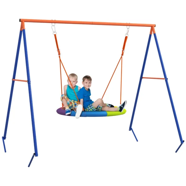 Reinforced Metal Garden Nest Swing for 1-2 Children, 196x172x180cm, Multicolor