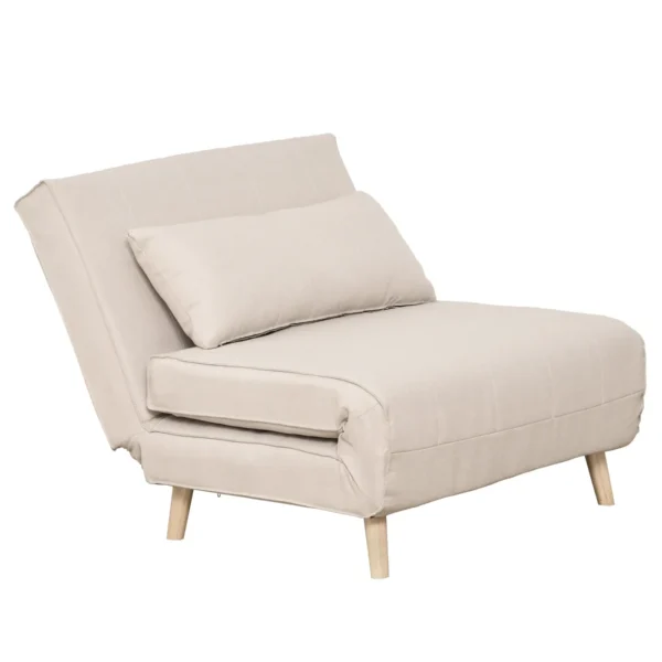 3 in 1 Sofa Bed with 6-Position Reclining Backrest, 94x78x80 cm, Beige