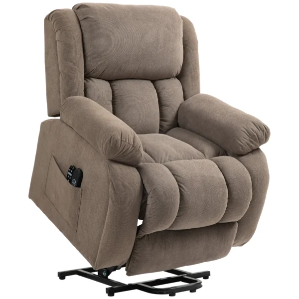 Lift Massage Reclining Chair with 2 Pockets and Remote Control, 93x104x105 cm, Light Brown 5