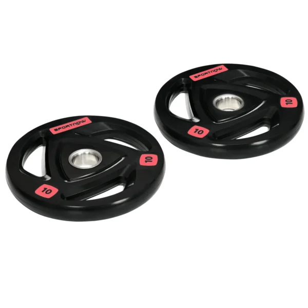 Set of 2 10kg Steel Weight Discs with Rubber Coating for Barbell