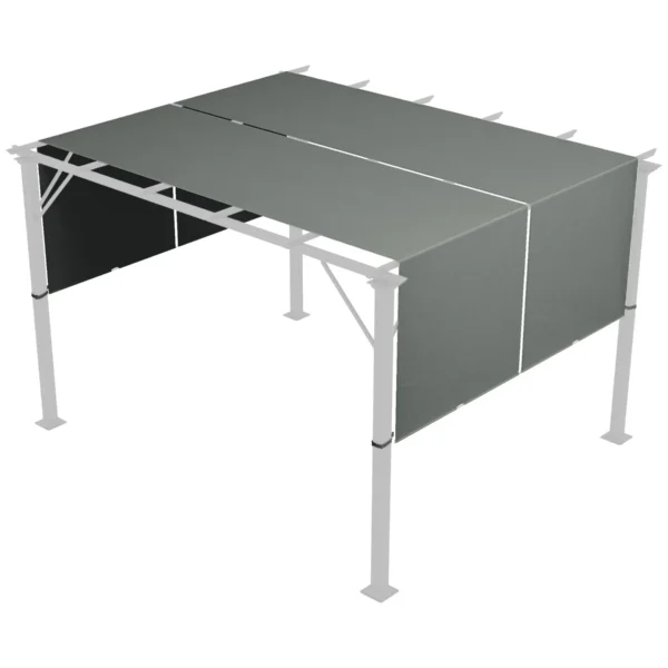 Pergola Gazebo Cover 3x3 m in Polyester with Pockets and Straps, 488x122 cm, Charcoal Gray