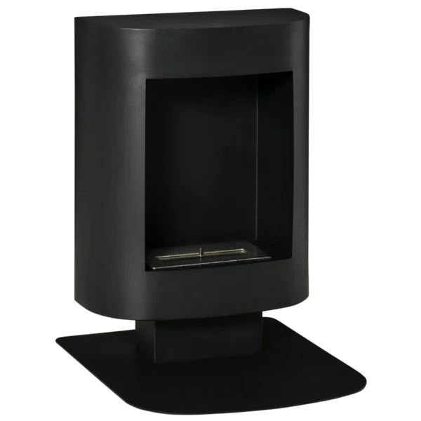 Bioethanol Fireplace with 1.5L Tank, Coverage up to 20㎡, 46.5x53x65cm, Black