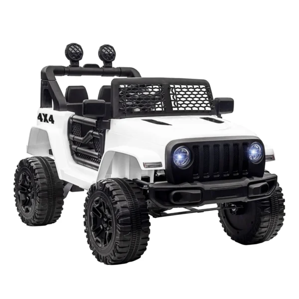 Electric Kids Car Jeep Off-Road with Remote Control and 2 Speeds, 100x65x72 cm, White