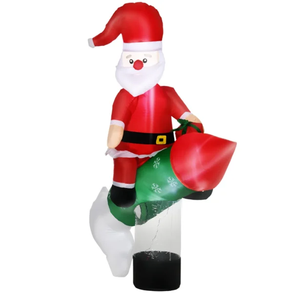 Inflatable Santa Claus with Missile, LED Lights and Inflator Included, 154x76x183cm