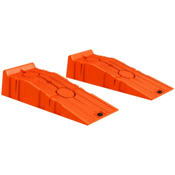 Set of 2 Plastic Car Ramps with Maximum Load 5 Tons, 91x30x21 cm, Orange