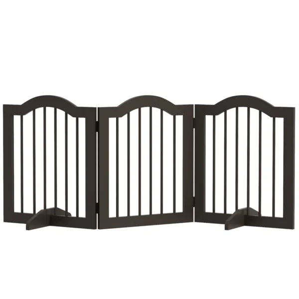 3-Section Folding Wooden Dog Gate, 154.5x29.5x61cm, Coffee
