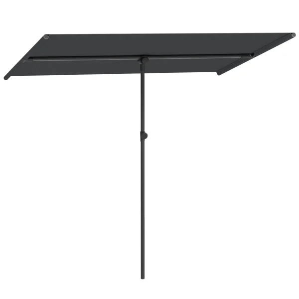 Outdoor Umbrella 1.5x2 m 180° Swivel, in Polyester and Aluminium, 150x205x120-215 cm, Dark Gray