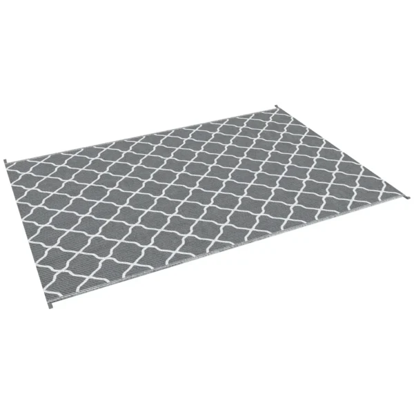 Foldable Reversible Outdoor Rug with Carry Bag, 182x274 cm Light Grey