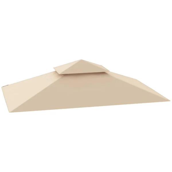 Garden Gazebo Cover for Barbecue 1.52x2.44 m 2 Tiers in Polyester 160gsm Beige