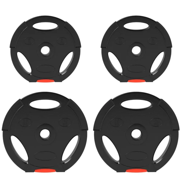 SPORTNOW Weight Kit with 2 10 kg Discs and 2 5 kg Discs in Polypropylene and Sand, Ø34x6 cm and Ø27x4.5 cm, Black