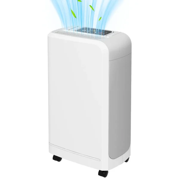 12L Portable Touch Dehumidifier with Drain Hose, Timer and Filter, in ABS, 28x18x50.6 cm, White