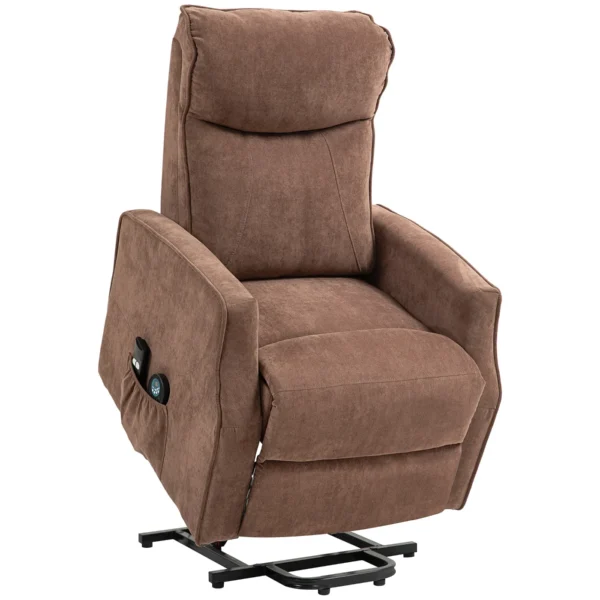 Lift Relax Chair with 8 Massage Points, 135° Reclining and 2 Remote Controls, Brown
