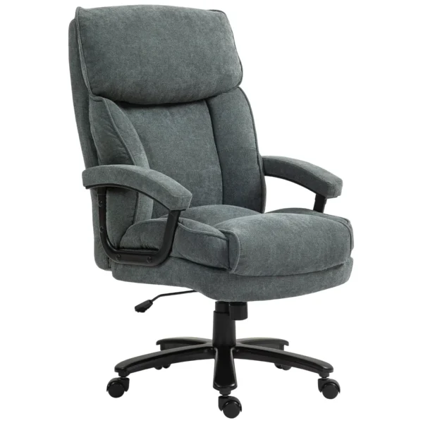 Reinforced Office Chair 200kg Capacity, Swivel and Tiltable in Velvet Fabric, Grey