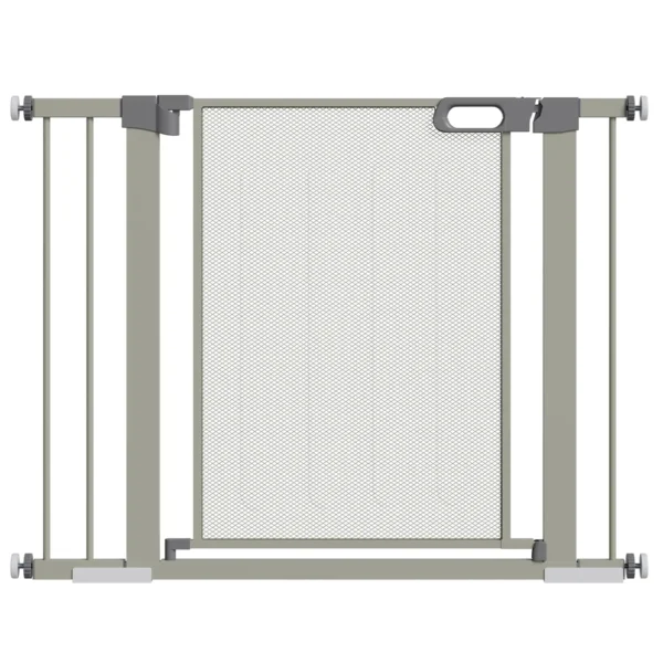 Push-Dog Gate with Automatic Closure, 75-103x76 cm, Grey