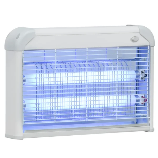 Outdoor and Indoor Electric Insect Killer with UV Mosquito Lamp for 60m², 20W Electric Mosquito Killer, Grey and White