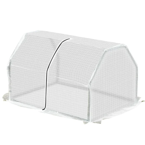 Mini Greenhouse for Garden and Balcony in PE Plastic and Steel with Zip Closure, 99x71x60 cm