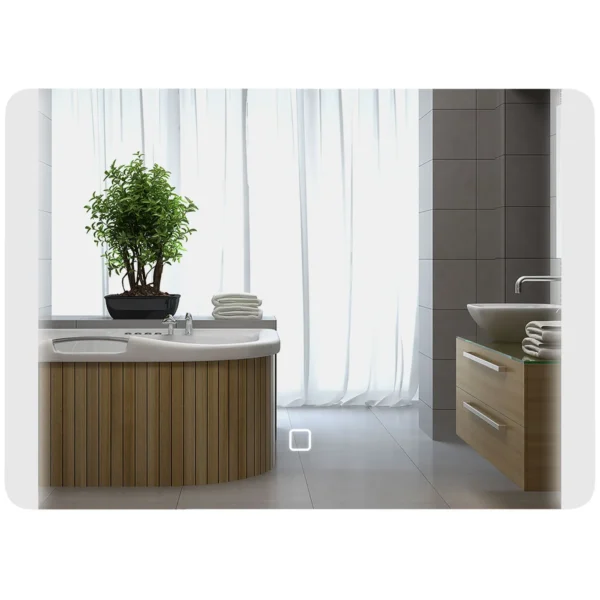 Bathroom Mirror with 3 Temperature LED Light, Touch Switch and Anti-fog, 70x50cm