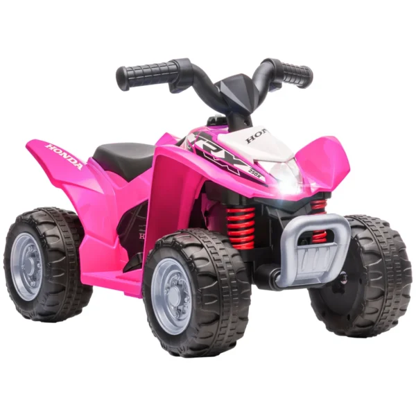 Electric Quad Bike for Children 18-36 Months with LED Lights, Horn and Pedals, 65.5x38.5x43.5 cm, Pink