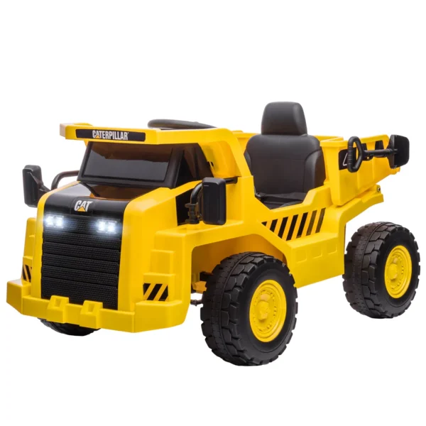 Caterpillar Licensed Toy Truck with Remote Control, Headlights, Bucket and Shovel, 110x70.5x61.5 cm, Yellow