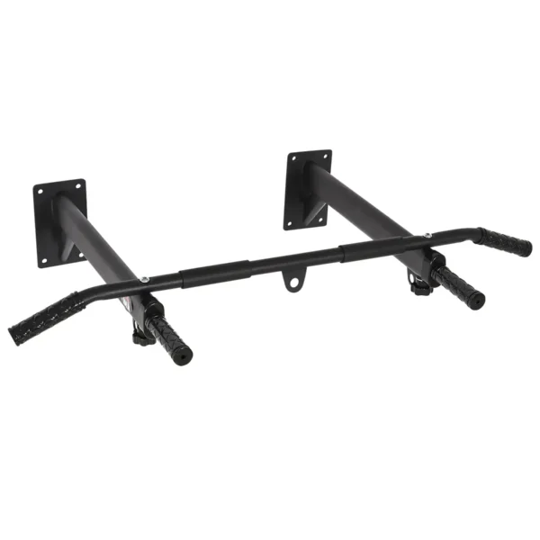 2 in 1 Wall Mounted Pull Up Bar with 3 Different Grips, Steel, 93.5x65x17 cm, Black