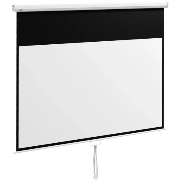 Projector Screen 100" 16:9 Ratio, Wall and Ceiling Mount for Home and Office, White