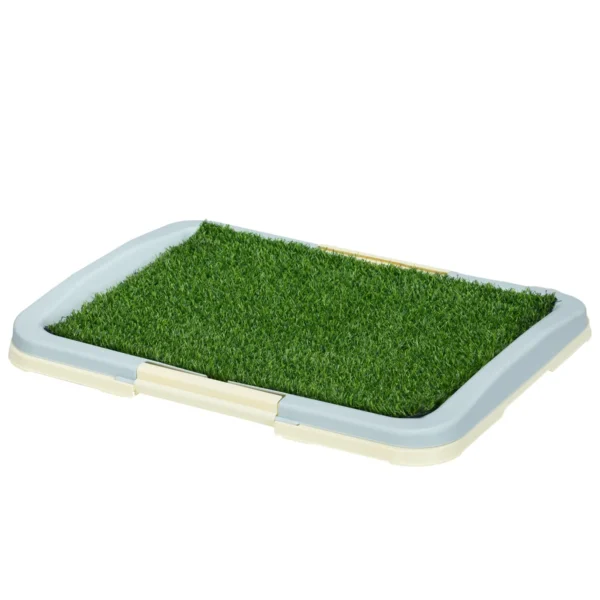 3-Layer Dog Litter Box with Synthetic Grass, Grid and Bottom Tray, 63x48.5cm