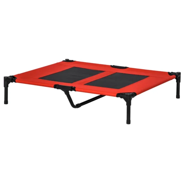 Raised Dog Bed for Large Dogs with Mesh Fabric, Max Weight 30kg, 91.5x76.2x18 cm, Red