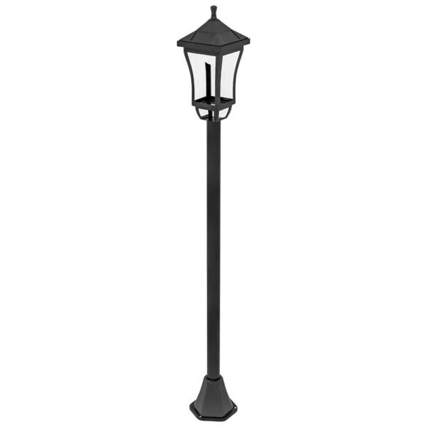 Garden Lamp with 6h Battery Life and Ground Anchoring, in ABS and Polycarbonate, 15x15x127 cm, Black