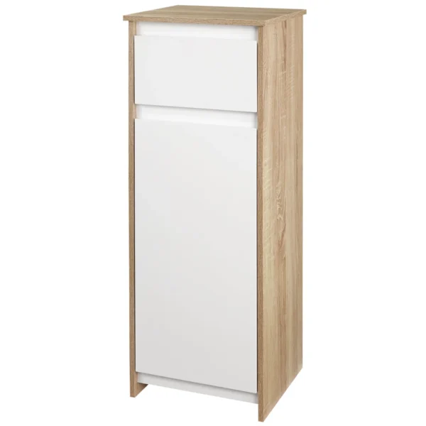 Bathroom Cabinet with Drawer and Cabinet with Adjustable Internal Shelf, in MDF, 32.6x30x90 cm