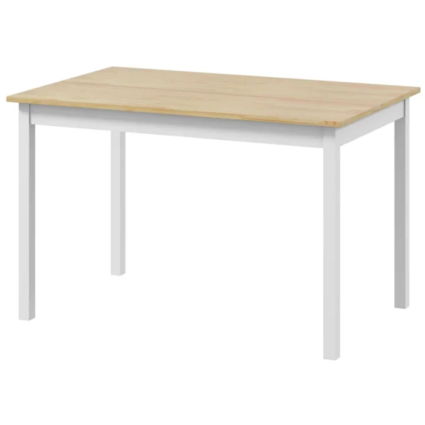 Dining Table 4 seater with Non-Slip Feet, Pine Wood, 120x75x75 cm