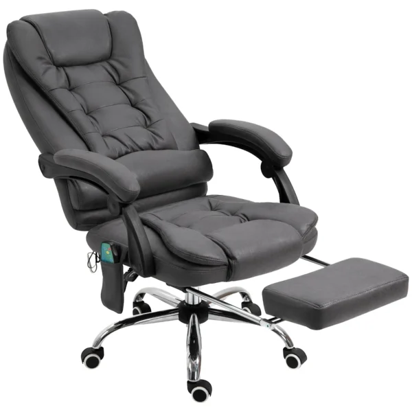 Office Chair Massage and Recliner with Heat and Adjustable Height, Grey