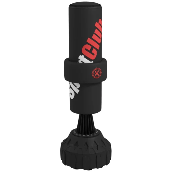 Freestanding Punching Bag with Adjustable Target, Fillable Base and Suction Cups, Black